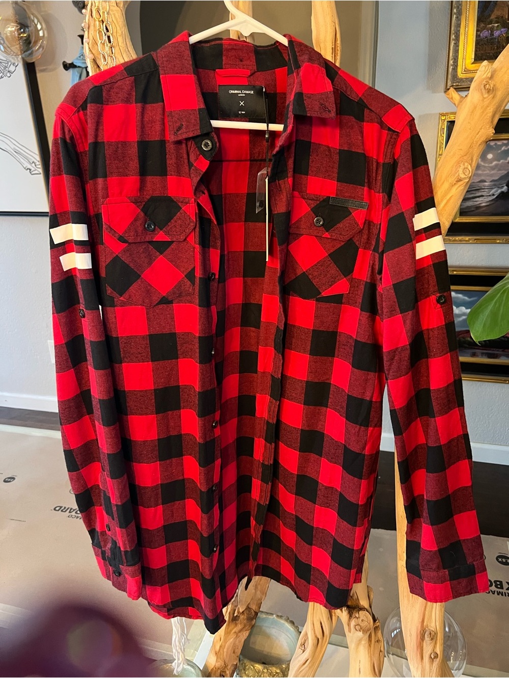 Red & Black Buffalo Plaid Button-Down Shirt